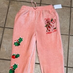 Women's Strawberry Shortcake XS Soft Lounge Pants Pink Warm Soft Cozy Sweatpants
